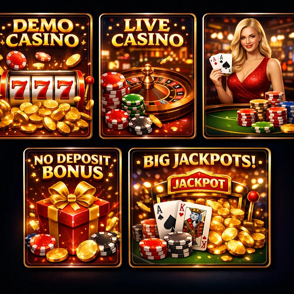 Create 5 consistent offer/brand card images (PNG) for the OfferList on the index page of Demo Casino.

## CONTEXT
Brand: Demo