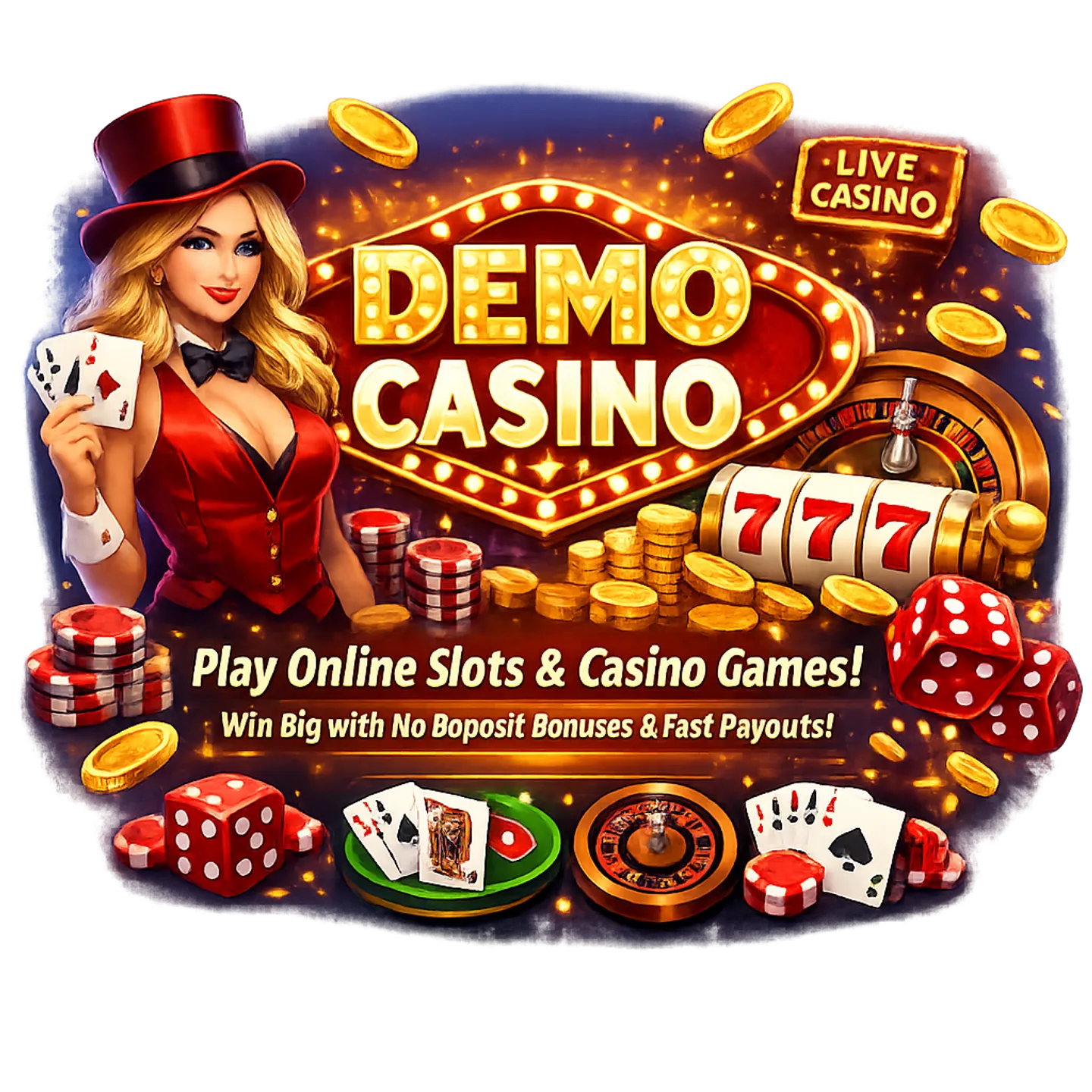 Demo Casino hero: Exciting online slots, blackjack, and live dealer games for thrilling virtual casino play.